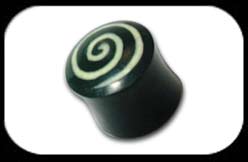 Horn Inlaid Spiral Flesh Plug