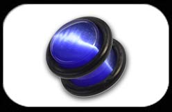 Cat's Eye Flesh Plug Blue