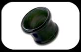 Glass Single Flared Flesh Tube Black