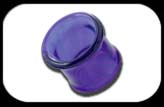 Glass Single Flared Flesh Tube Blue