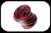 Glass Single Flared Flesh Tubes black red