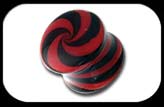 Glass Swirl Flesh Plugs black red