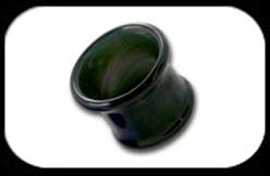 Glass Single Flared Flesh Tube Black