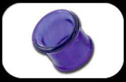 Glass Single Flared Flesh Tube Blue