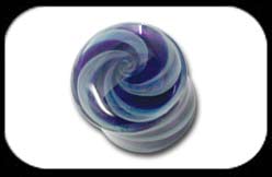 Glass Swirl Flesh Plugs Blue Silver