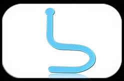 Bioflex Nose Piercing Retainer Flesh 0.8mm Lt Blue
