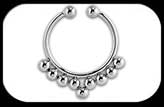 Fake Septum Ring with multiple balls
