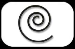 Black Steel Ear Spiral 0.8mm to 1.6mm