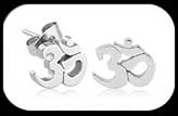 Steel Stud earrings Om